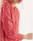 Robe Roya imprimée rouge/blanc